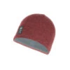 Buff Knitted & Fleece Band Hat Solid Maroon