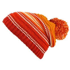 Buff Knitted & Polar Fleece Hat Neper Red Samba
