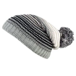 Buff Knitted & Polar Fleece Hat Neper Eleni Grey