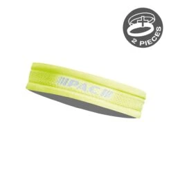 P.A.C. PAC Recycled Slim Seamless Mesh Headband Black-Neon Yellow
