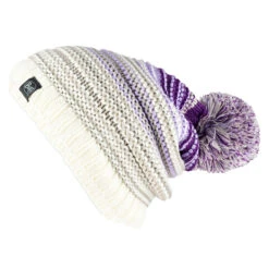 Buff Knitted & Polar Fleece Hat Neper Violet