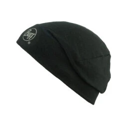 Buff Merino Wool 1 Layer Hat Solid Black