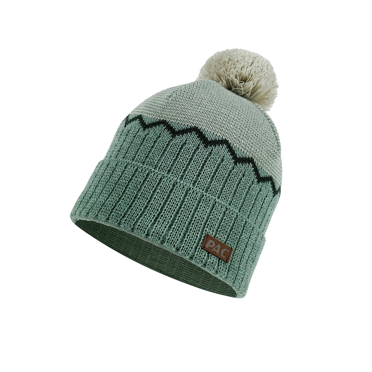 P.A.C. PAC Akela Merino Pom Beanie Green 1 P.A.C. PAC Akela Merino Pom Beanie Green