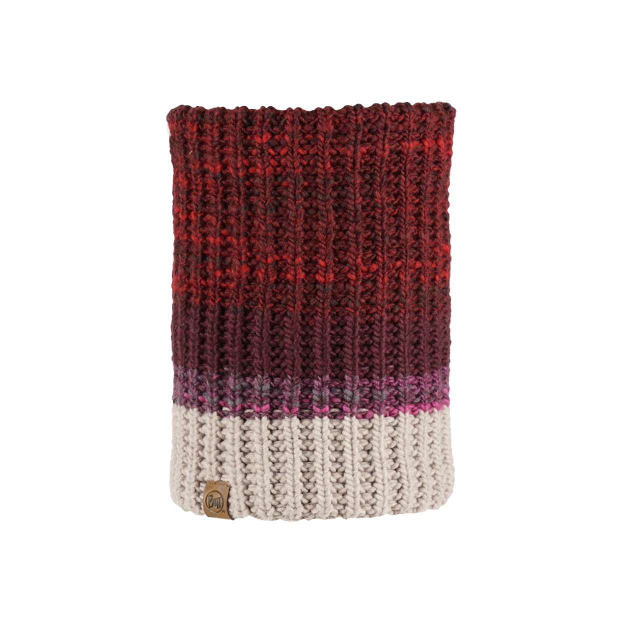 Buff Knitted & Fleece Neckwarmer Alina Maroon 1 Buff Knitted & Fleece Neckwarmer Alina Maroon